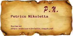 Petrics Nikoletta névjegykártya